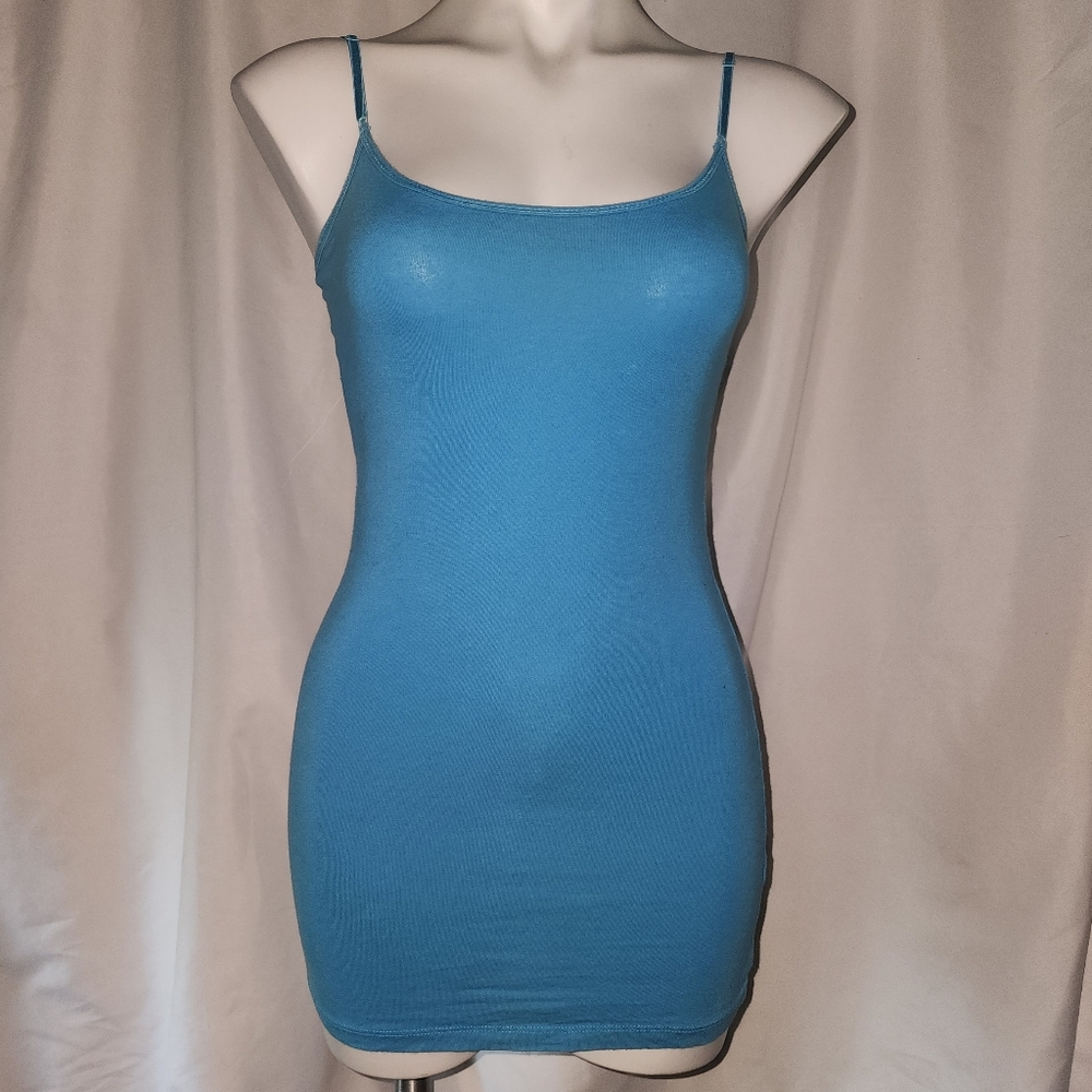 Teal Blue Spaghetti Strap Bodycon Dress